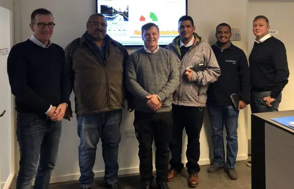 FROM LEFT: NIELS MØLLER JENSEN, HERNING VAND, SIDNEY DE LONG, SHAMROCK WATER SOLUTIONS, KURT RY NOWACK, HERNING VAND, BEAU ADAMS, SALDANHA MUNICIPALTY, GAVIN WILLIAMS, SALDANHA MUNICIPALTY AND BRIAN UHRE LASSEN, HERNING VAND